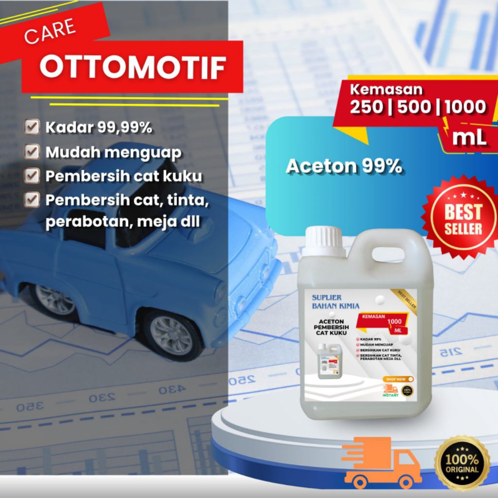 Aceton Aseton 99% Murni  Solvent Serbaguna | Pembersih Kutek, Lem, Cat & Minyak Premium