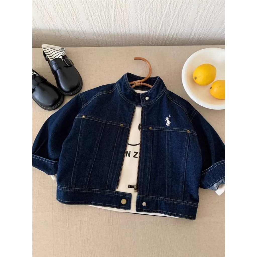 JAKET DENIM PREMIUM ANAK - ALEX DENIM JACKET - Kemeja Outer Jeans Anak Laki Laki Perempuan