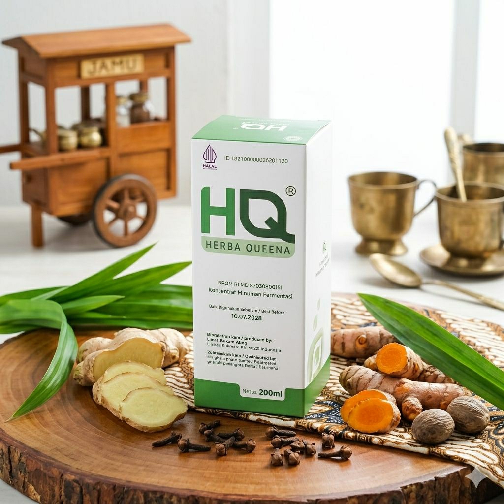 HERBA QUEENA HQ Konsentrat Minuman Fermentasi 220ml Original | Minuman Kesehatan Herbal Alami Ekstra