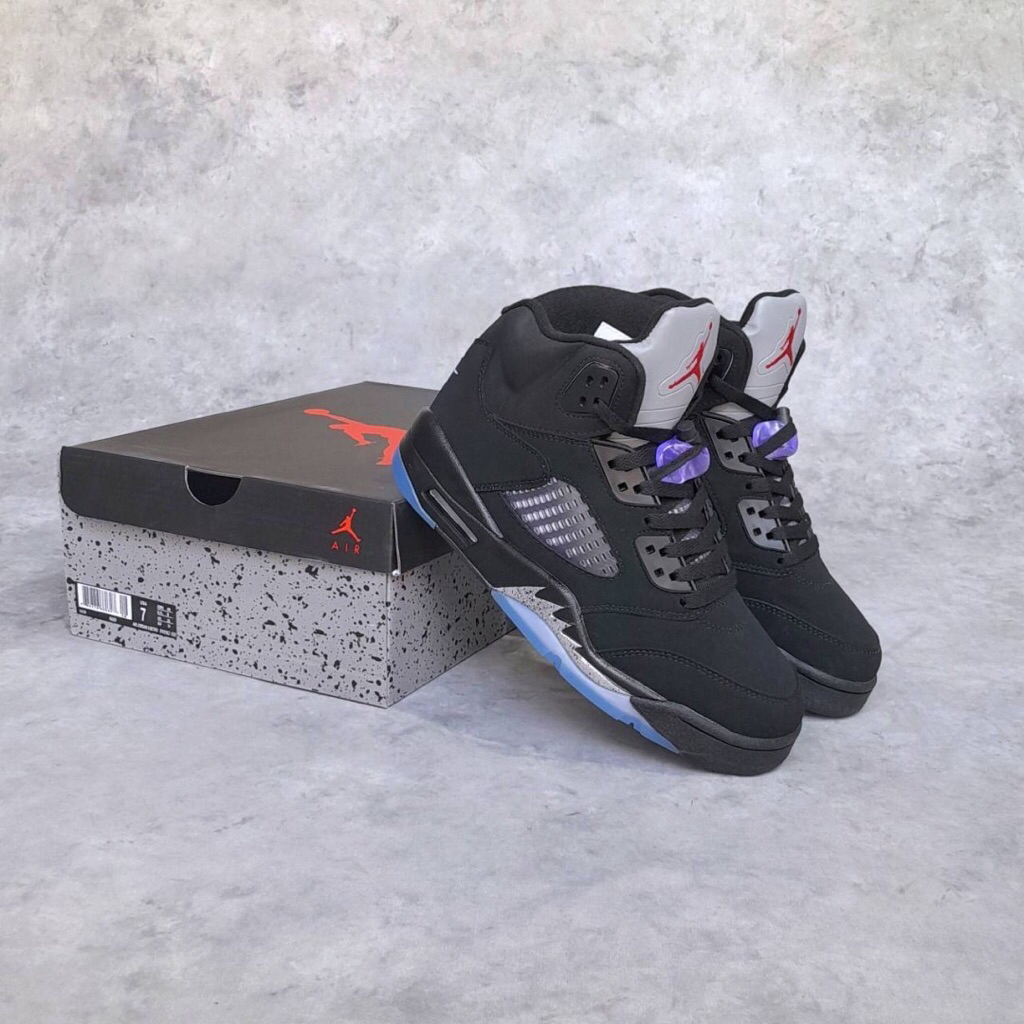 Blackshoes - Sepatu Sneakers Air jordan 4 Retro Black Metallic