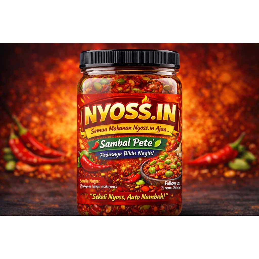 Sambal Pete Pedas Gurih Nyoss.in 150ml Sambal Rumahan Viral