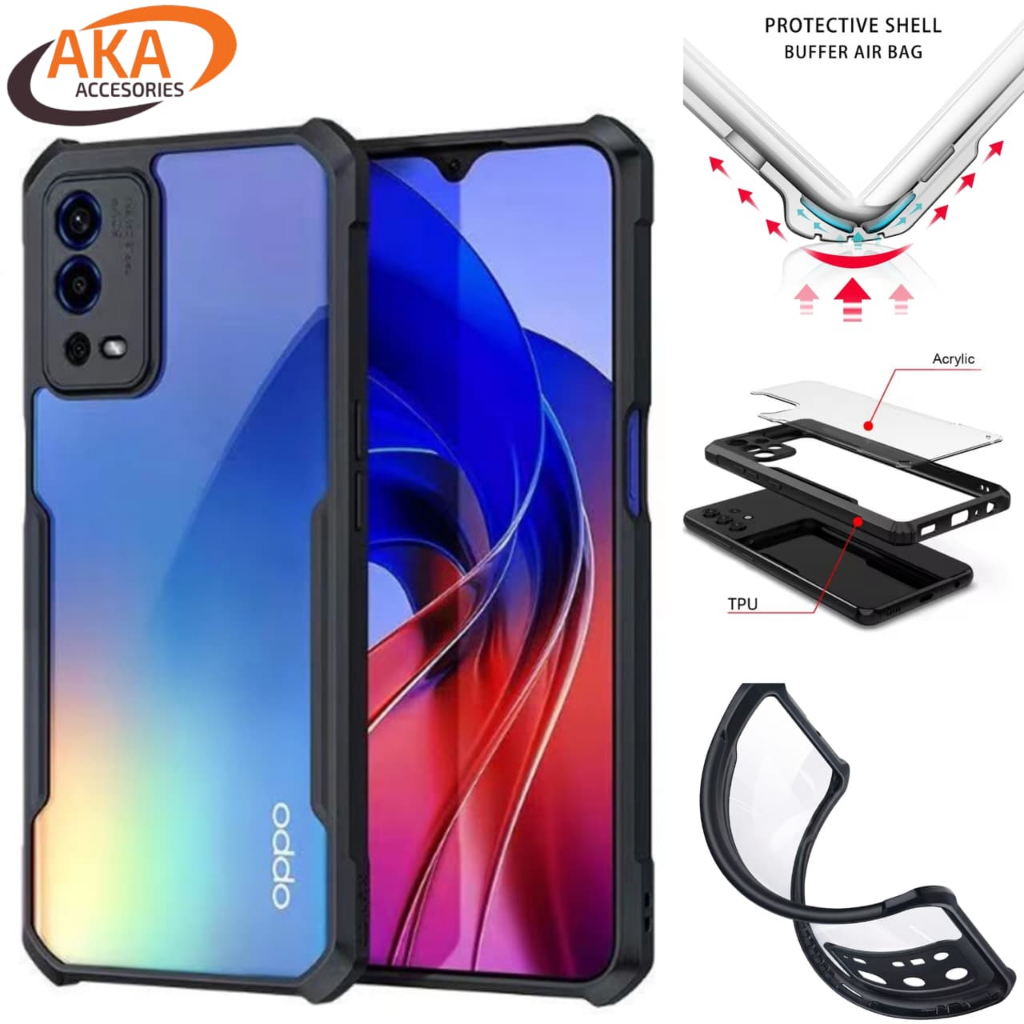 Case Oppo A55 A54 A54s A16 A74 4g A5 A9 2020 AKA Casing Transparan Shockproof Bumper Clear Slim Kame