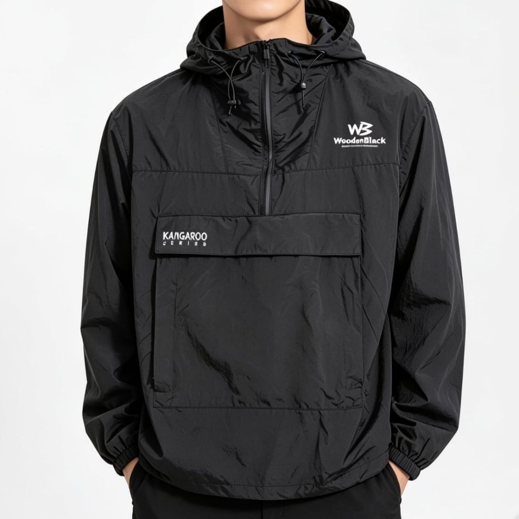 Jaket running WB kangaroo - Jaket olahraga - Jaket outdoor waterlepellent