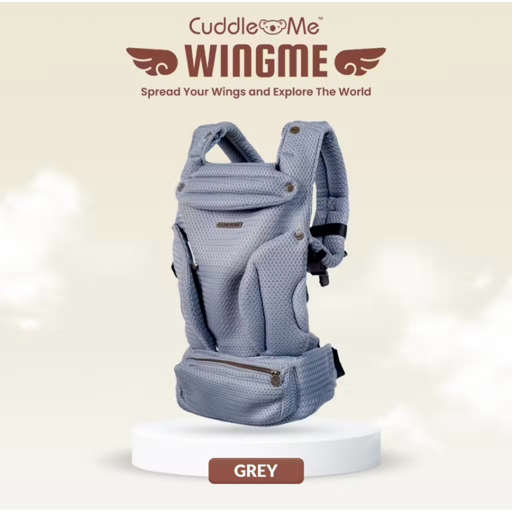 Gendongan Bayi CuddleMe WingMe carrier Abu-abu