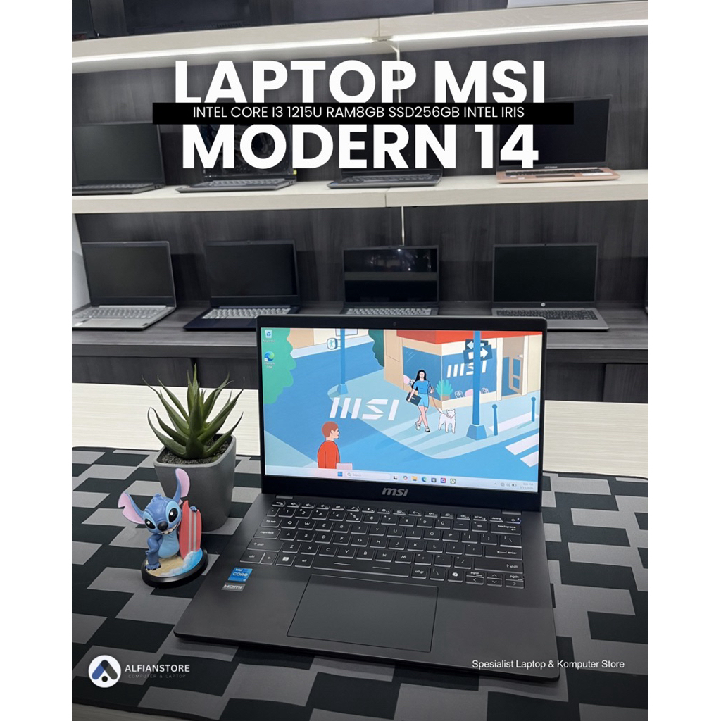 LAPTOP MSI MODERN 14 INTEL CORE I3 1215U RAM8GB SSD256GB