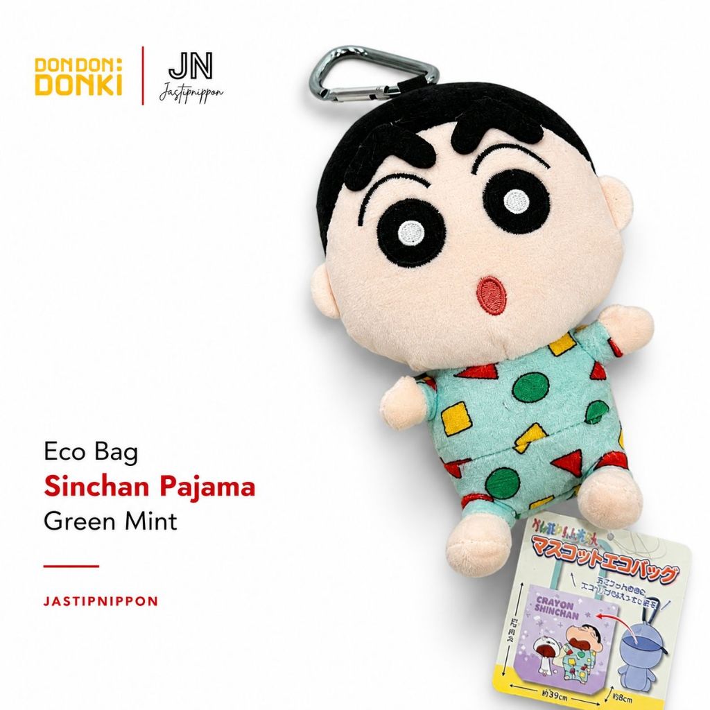 Don Don Donki Crayon Shinchan Eco Bag Boneka Tas Belanja Lipat Jepang Sinchan Pajama Mint Original