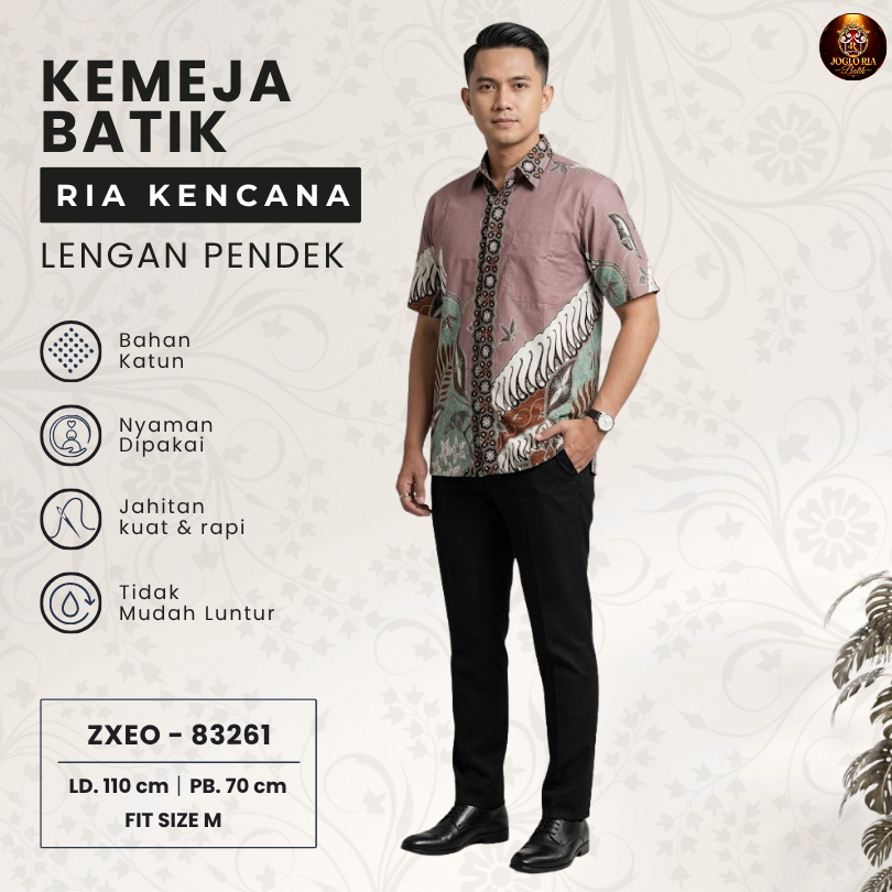Baju Kemeja Batik Pria Lengan Pendek Premium Casual Motif Solo Kerja Terbaru | Ria Batik Solo