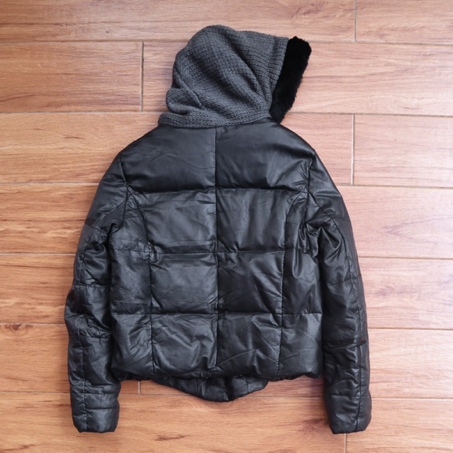 EMPORIO ARMANI ukuran M kulit domba jaket kulit asli puffer quilted bulang down jacket jaket gunung 