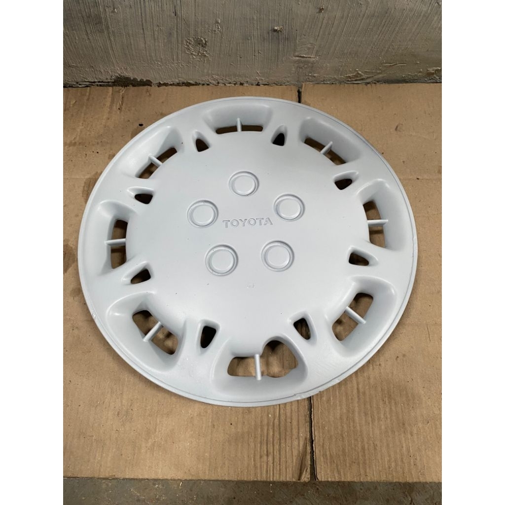 Wildop wheeldof dop cover tutup velg kaleng mobil Toyota twincam ring 13 kondisi bahan repair