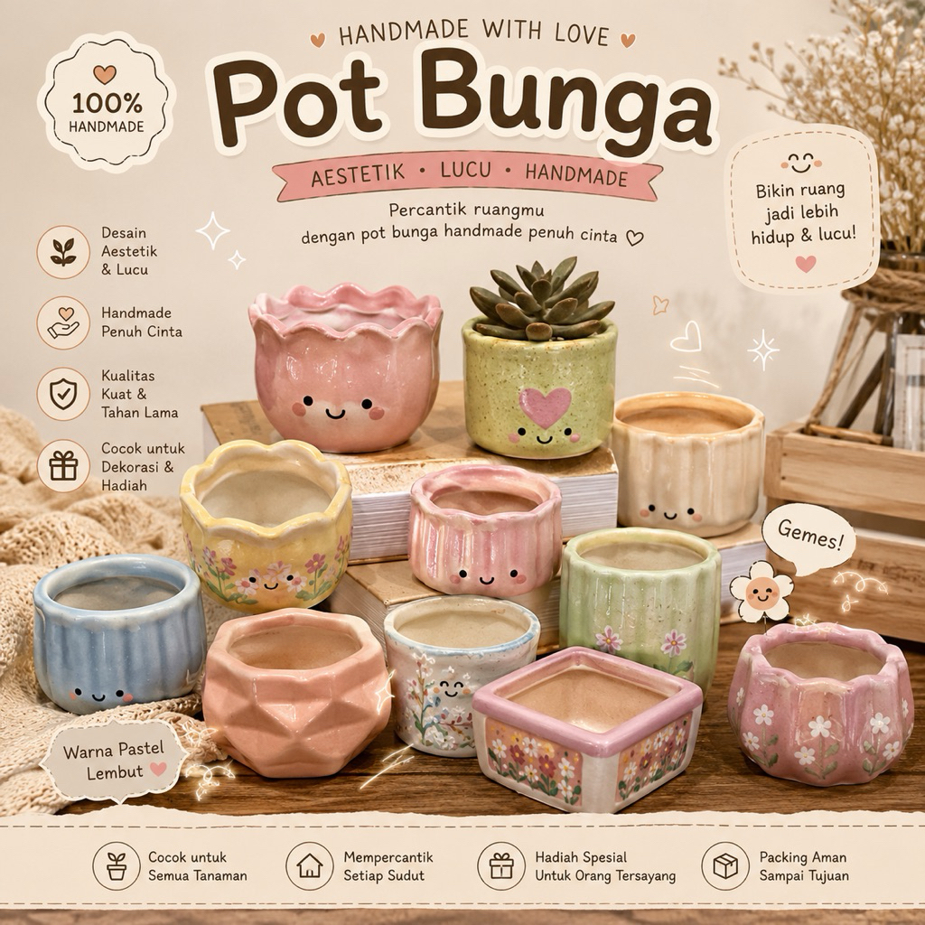 POT BUNGA ESTETIK LUCU DAN UNIK
