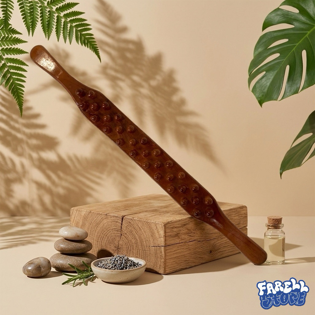 FarellStore- Tongkat Pijat Kayu Refleksi Tongkat Pijat Guasha