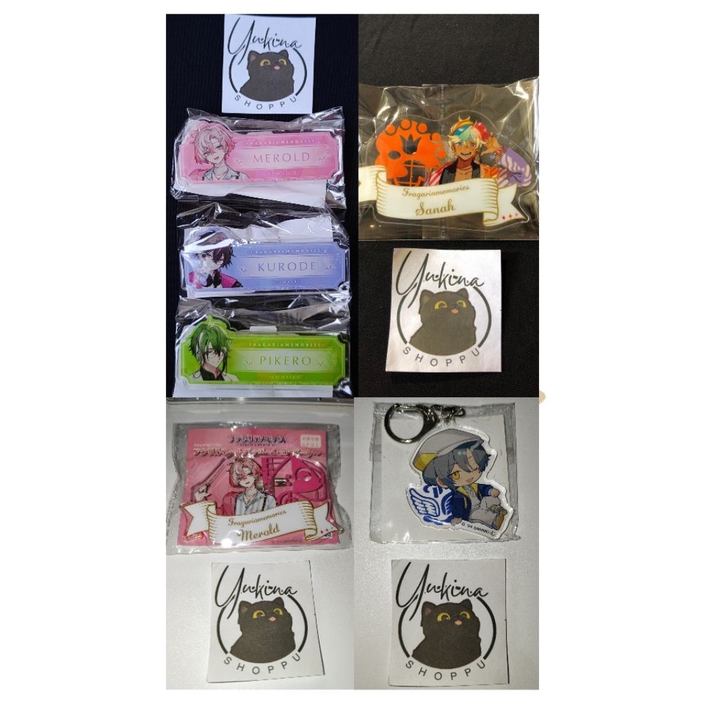 Official Merch Fragaria Memories - Acryclic Name Badge - Pikero / Merold / Kurode / Sanah / Arupek