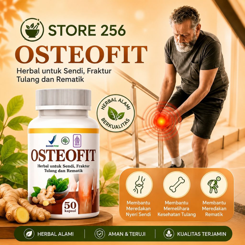 OSTEOFIT Herbal Sendi & Tulang | Obat Nyeri Lutut Rematik Pegal Linu | BPOM Halal COD
