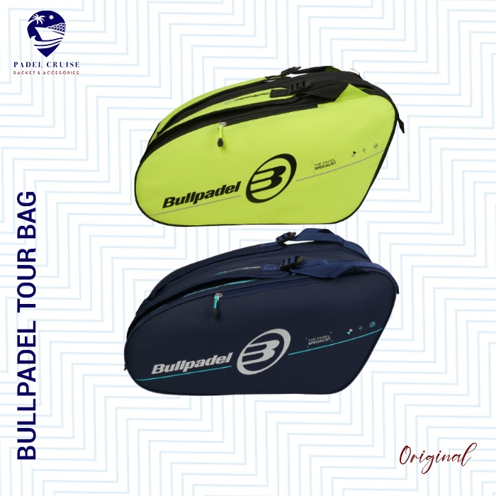 BULLPADEL Padel Bag / Tas Tour Navy / Yellow Original 100% Racket Cover Ransel