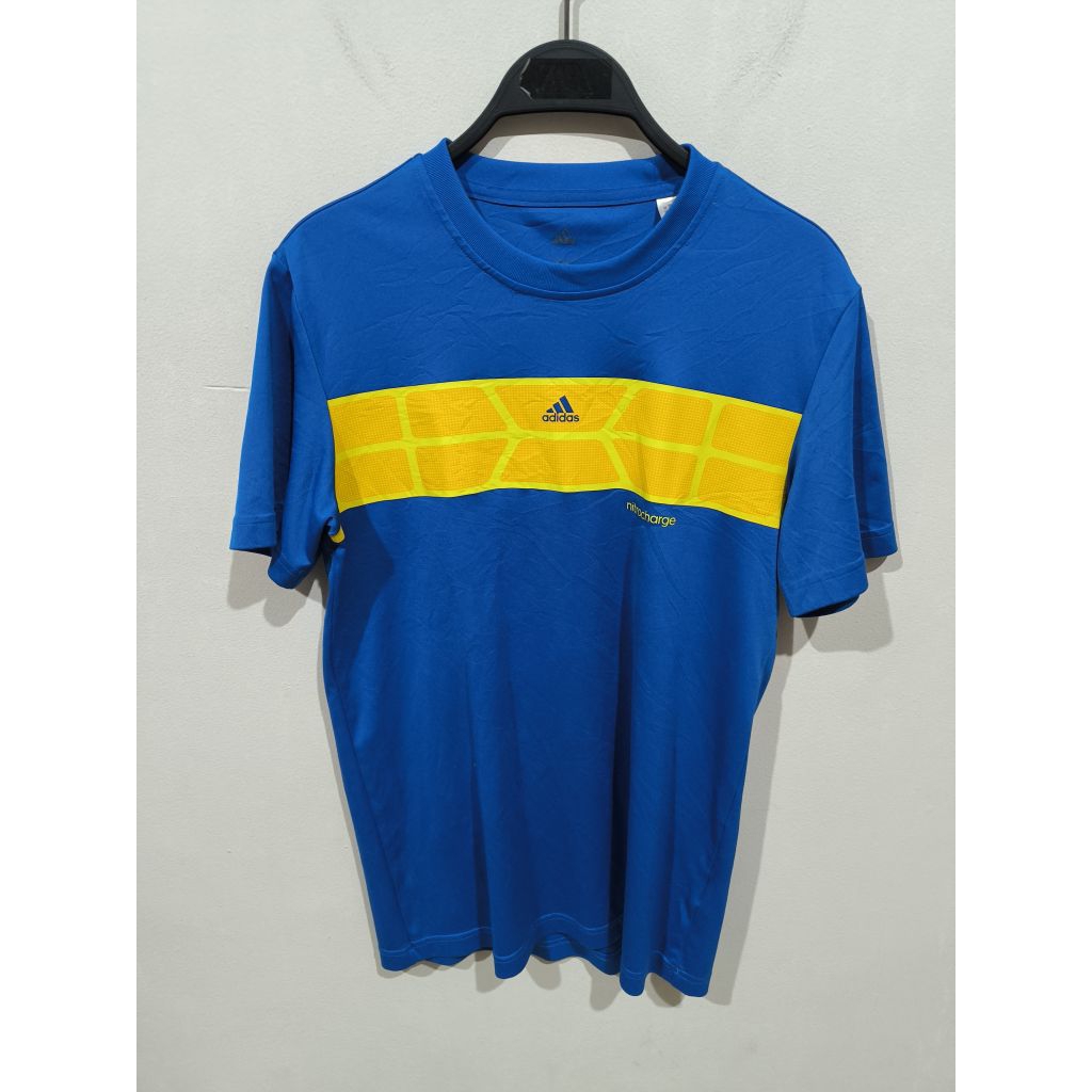 Preloved Kaos Dryfit biru kuning