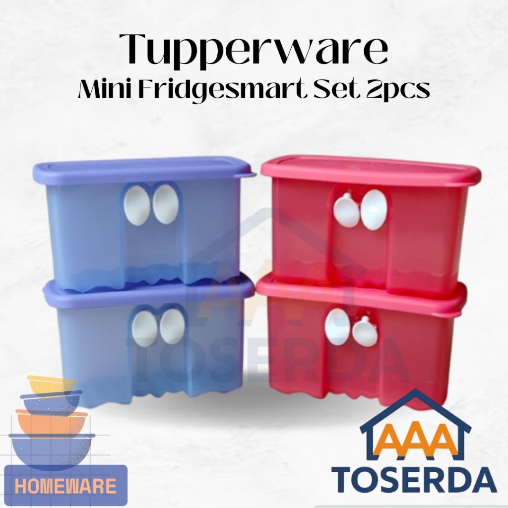 AAA Toserda | Tupperware Mini Fridgesmart 350ml Set Isi 2 Wadah Penyimpanan Sayur Buah Kulkas BPA Fr