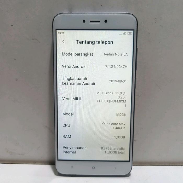 Redmi Note 5a 2/16GB Handphone Second Siap Pakai Fullset Garansi