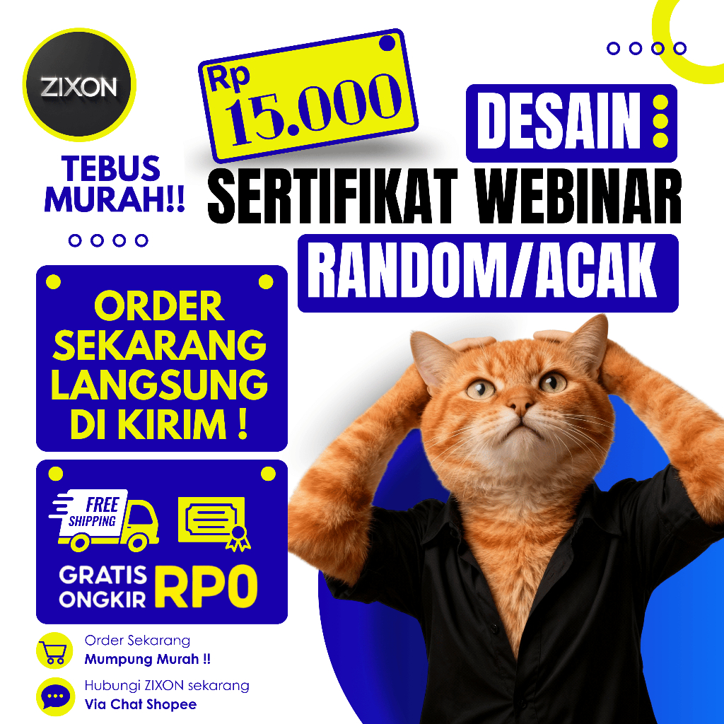 [Sertifikat Random] Sertifikat desain, Sertifikat webinar/seminar online