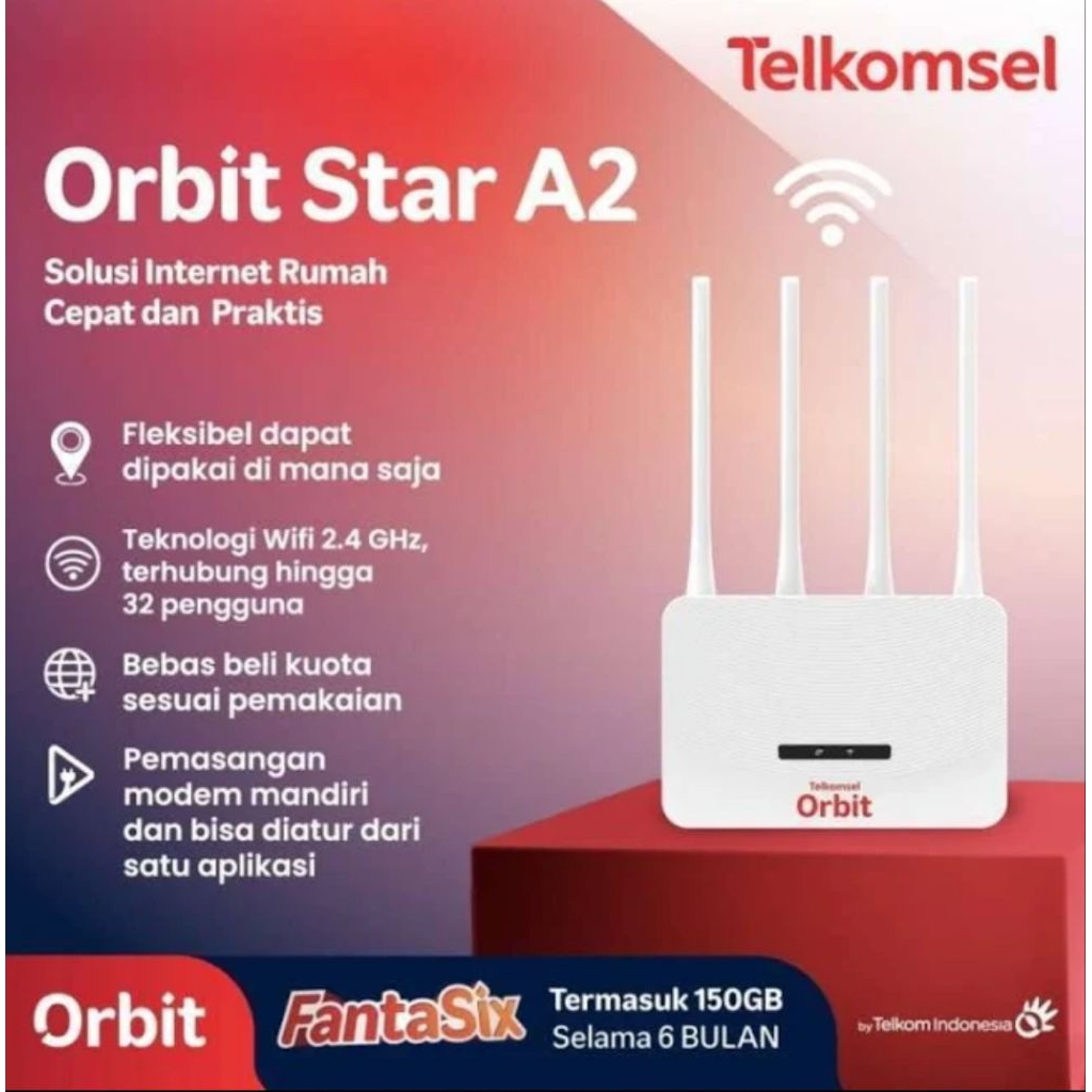 [Baru/Termurah] Telkomsel Orbit Star A2 Bonus Kuota (Siap Pakai)