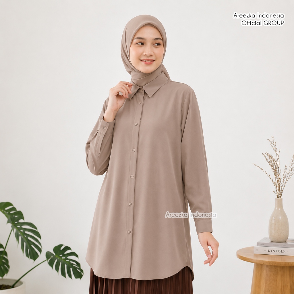 Cania Tunik Elwaqia Kemeja Wanita Muslimah Bahan Adem