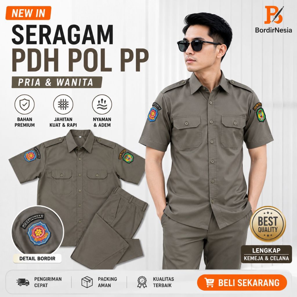 SERAGAM BAJU PDH POL PP PRIA WANITA TERBARU EXCLUSIVE