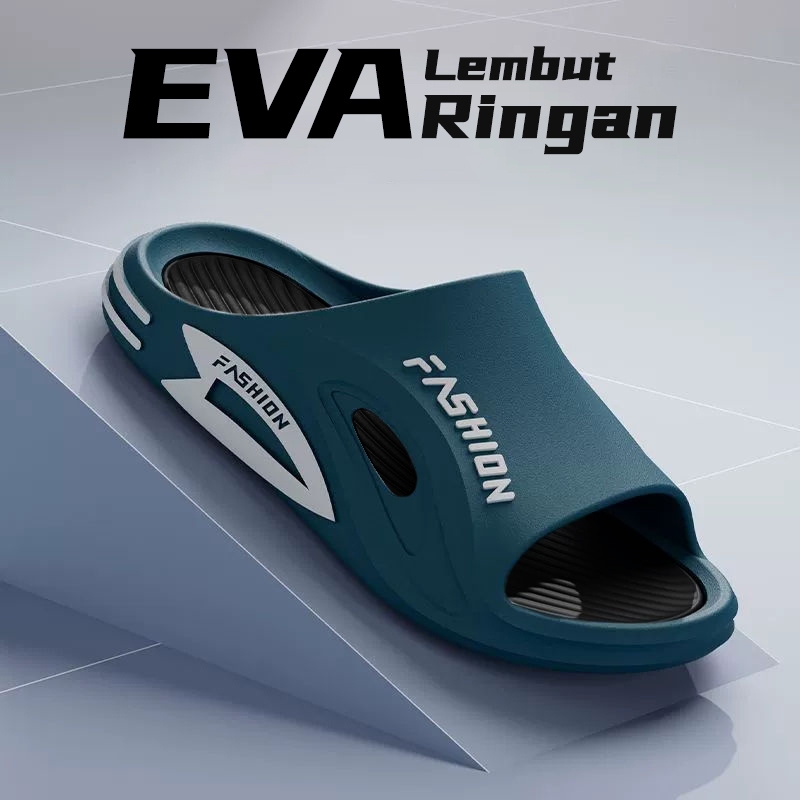 VINO Sandal Pria Wanita Kekinian Empuk Sendal Laki Jelly Rumah Sepatu Sendal Slop Cowo Putih