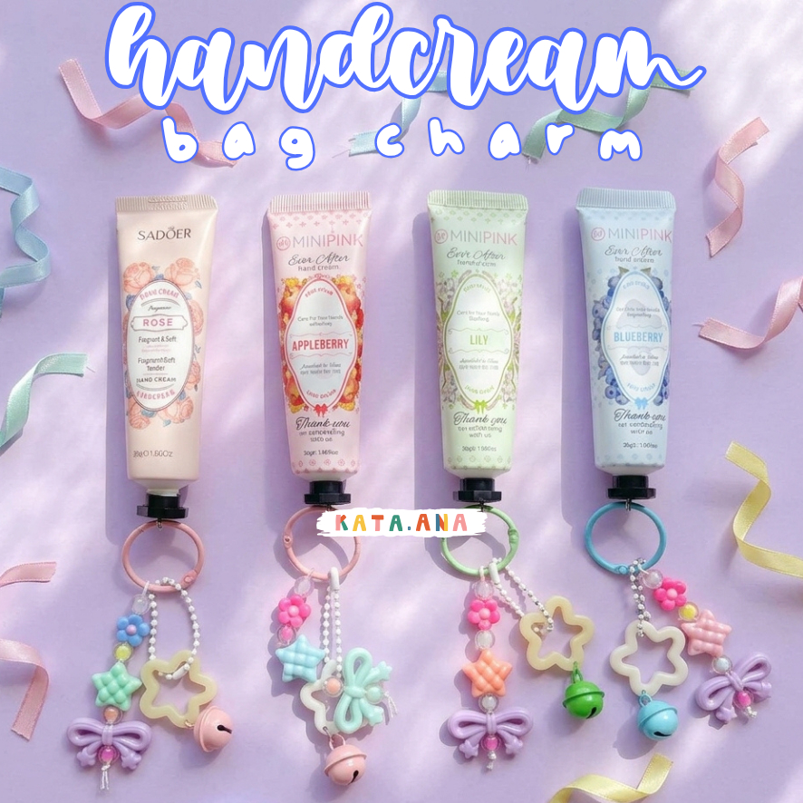 Hand Cream Bag Charm by kata.ana (Gantungan kunci lucu pastel gemas hand cream sadoer minipink)