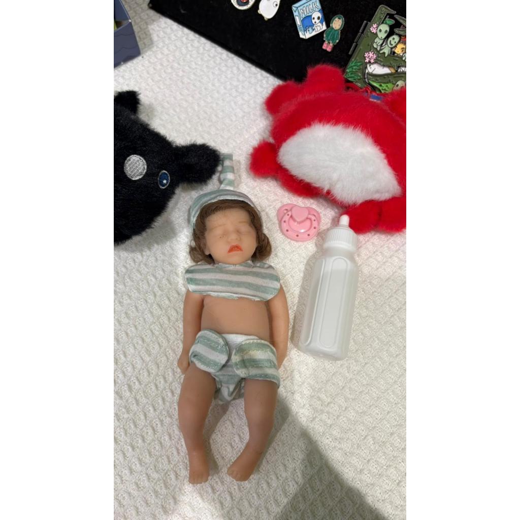Newborn Baby Doll Silicone Full Baby Cute Small Miniatur Bayi Silikon ukuran 15cm
