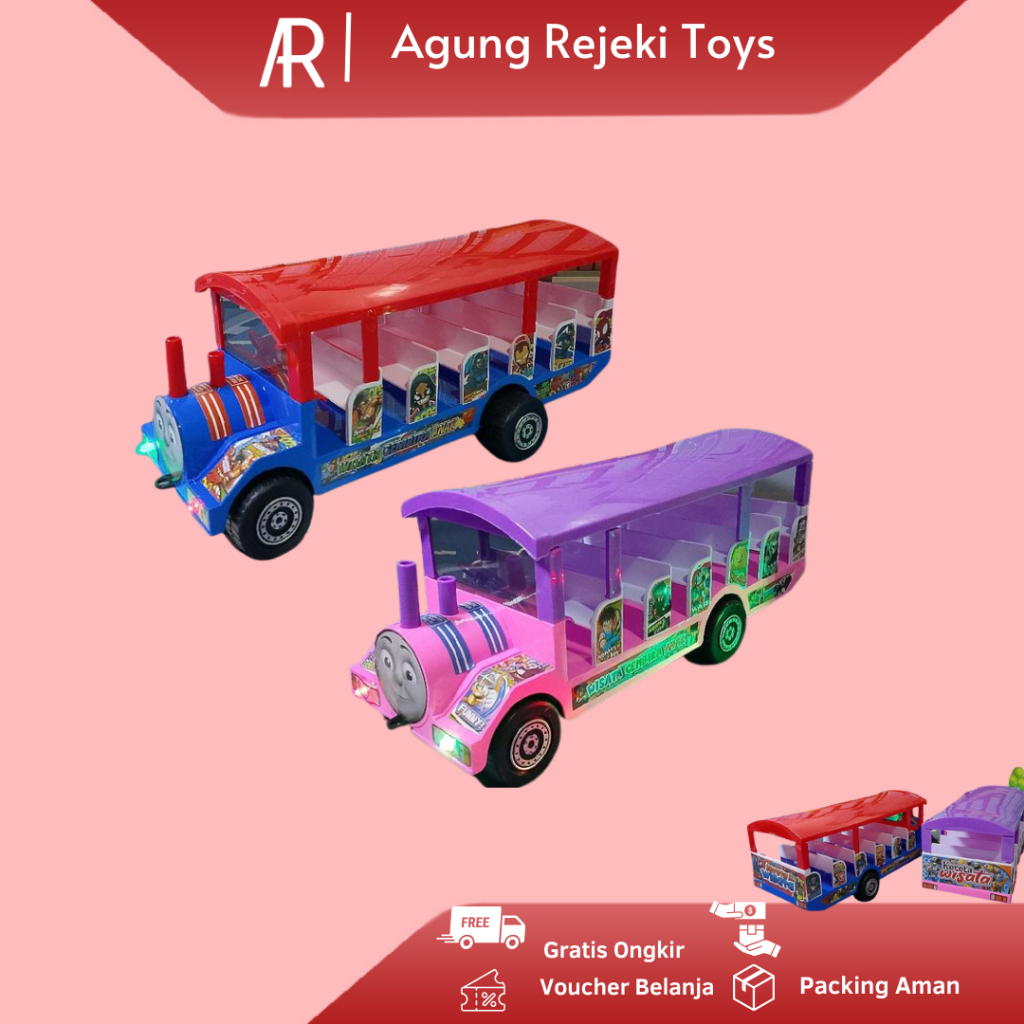 Mainan Odong-Odong Kereta Wisata/Miniatur Odong2 Ada Lampu Dan Musik Kereta Wisata di Tarik