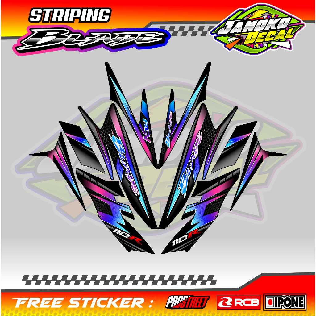 STRIPING VARIASI HONDA BLADE 110 R / STICKER LIST VARIASI MOTOR BLADE 110
