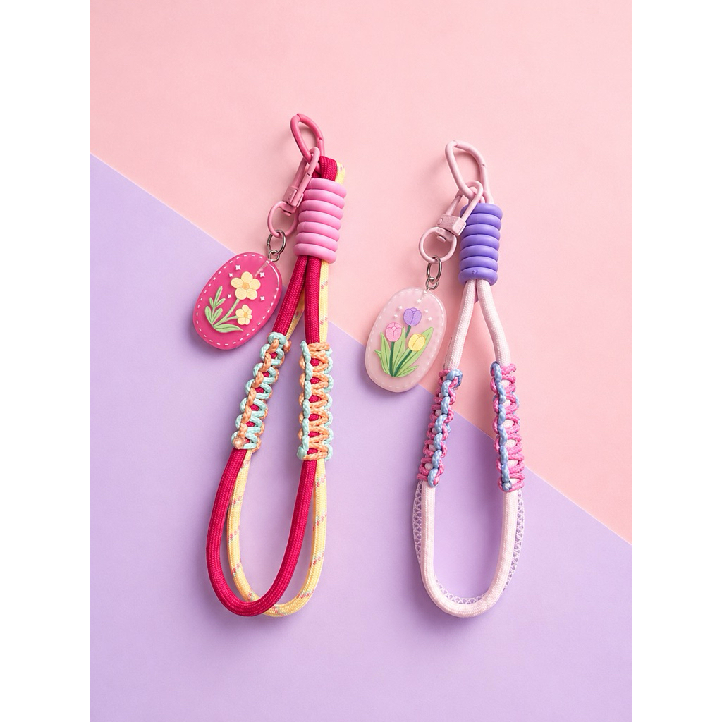 Strap Phone / Bagcharm dengan Charm Bunga