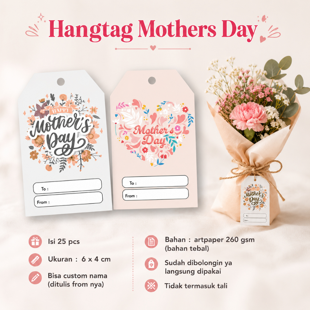 [25 pcs] Hangtag Mothers Day / Hari ibu / Tag