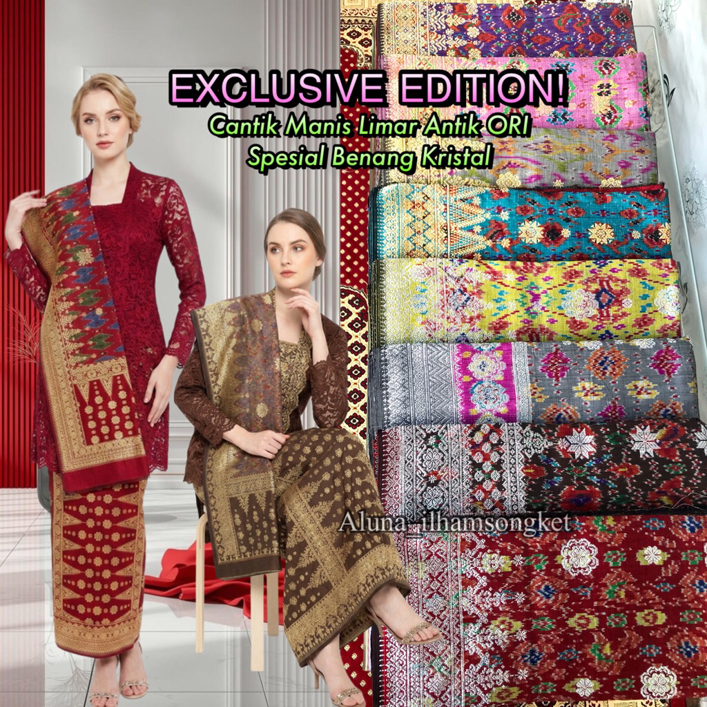 SONGKET TENUN TANGAN CANTIK MANIS LIMAR ORI PALEMBANG - TENUN TANGAN ASLI ILHAM SONGKET