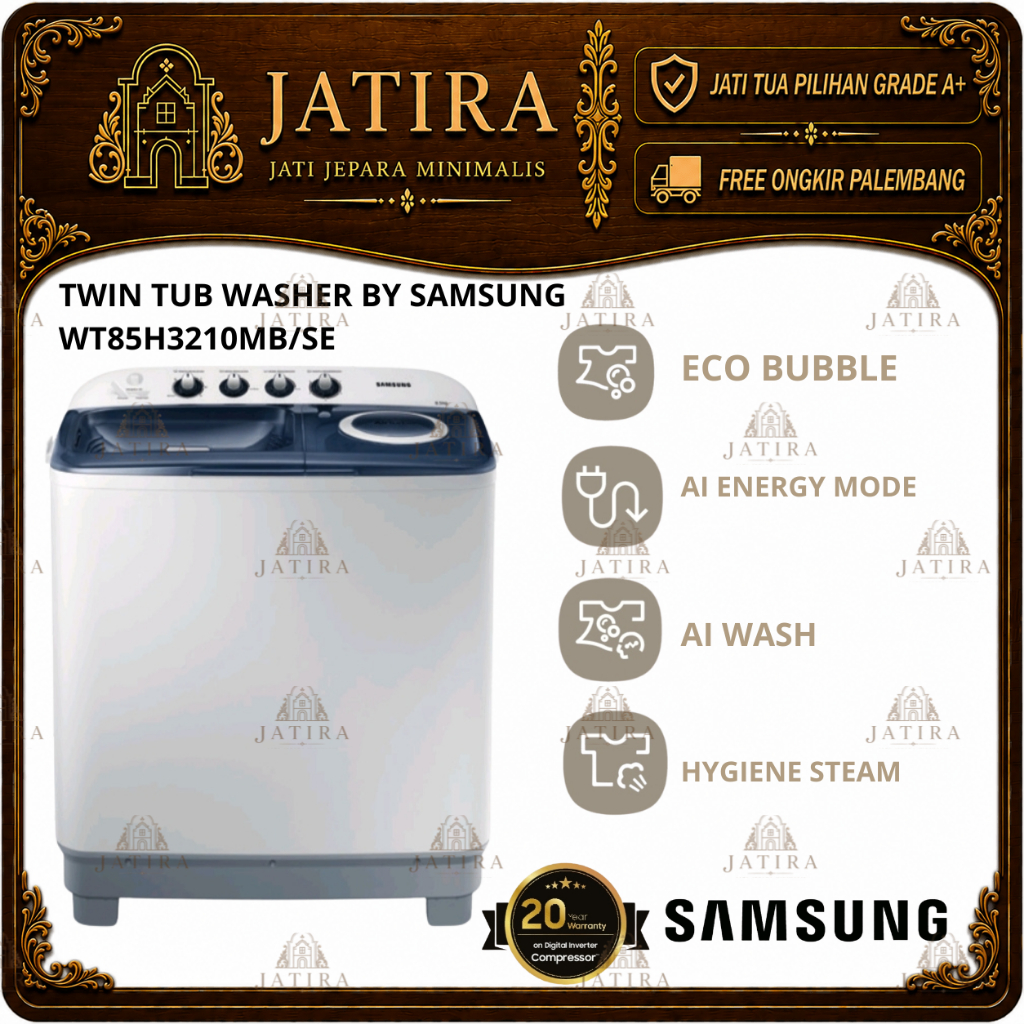 Mesin Cuci Twin Tube SAMSUNG WT85H3210MB/SE | Mesin Cuci Samsung Palembang | Elektronik Murah Palemb