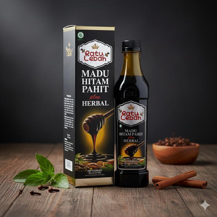 Madu Hitam Pahit plus Ratu Lebah Formula Baru | Madu Pahit plus Propolis | Madu Hitam Pahit