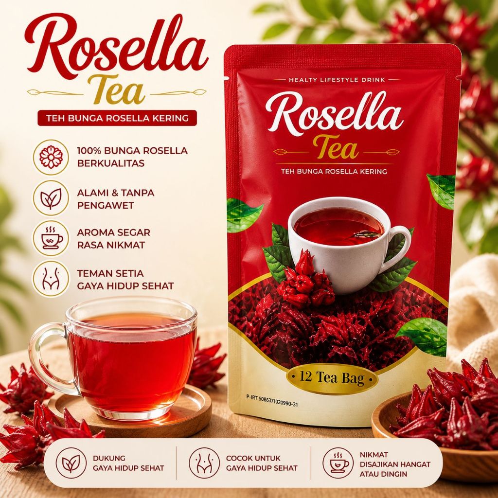 Rosella Tea Original Kualitas Premium Aroma SegarRosella Tea Original Kualitas Premium Aroma Segar