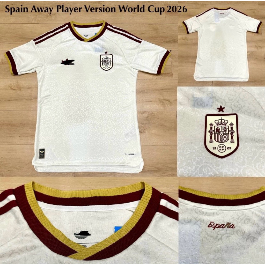 Jersey Kaos Baju Sepak Bola Timnas Spanyol Spain Espana Sepanyol Home Away 3rd Third Putih White Spe