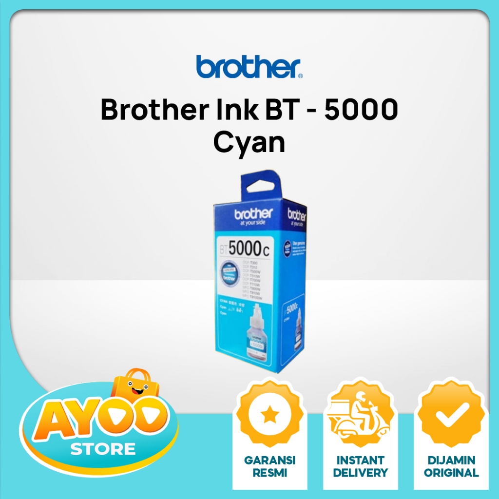 Tinta BROTHER BT-5000 Cyan Original Ink BT5000 C Garansi Resmi Printer DCP T220 DCP T420W DCP T520W 