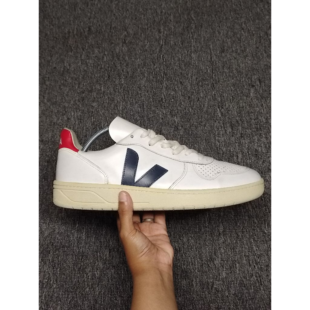 Veja V-10 Leather White Nautico Pekin Size 44/28.5