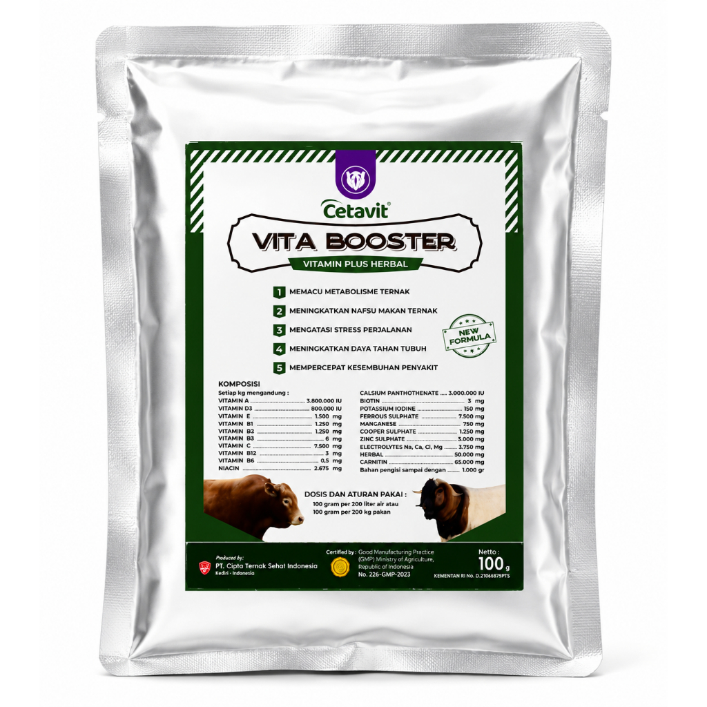 VITA BOOSTER | Multivitamin Penambah Nafsu Makan dan Mempercepat Penyembuhan Penyakit Pada Sapi Kamb