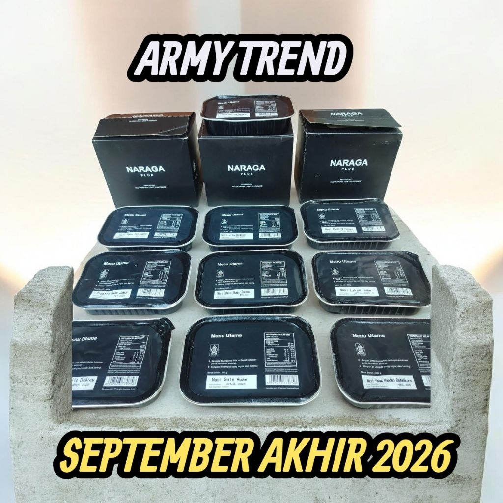 NEW Ransum Naraga Plus 1 Porsi Exp SEPTEMBER AKHIR 2026 Nasi Makanan Lauk TNI mirip MTP