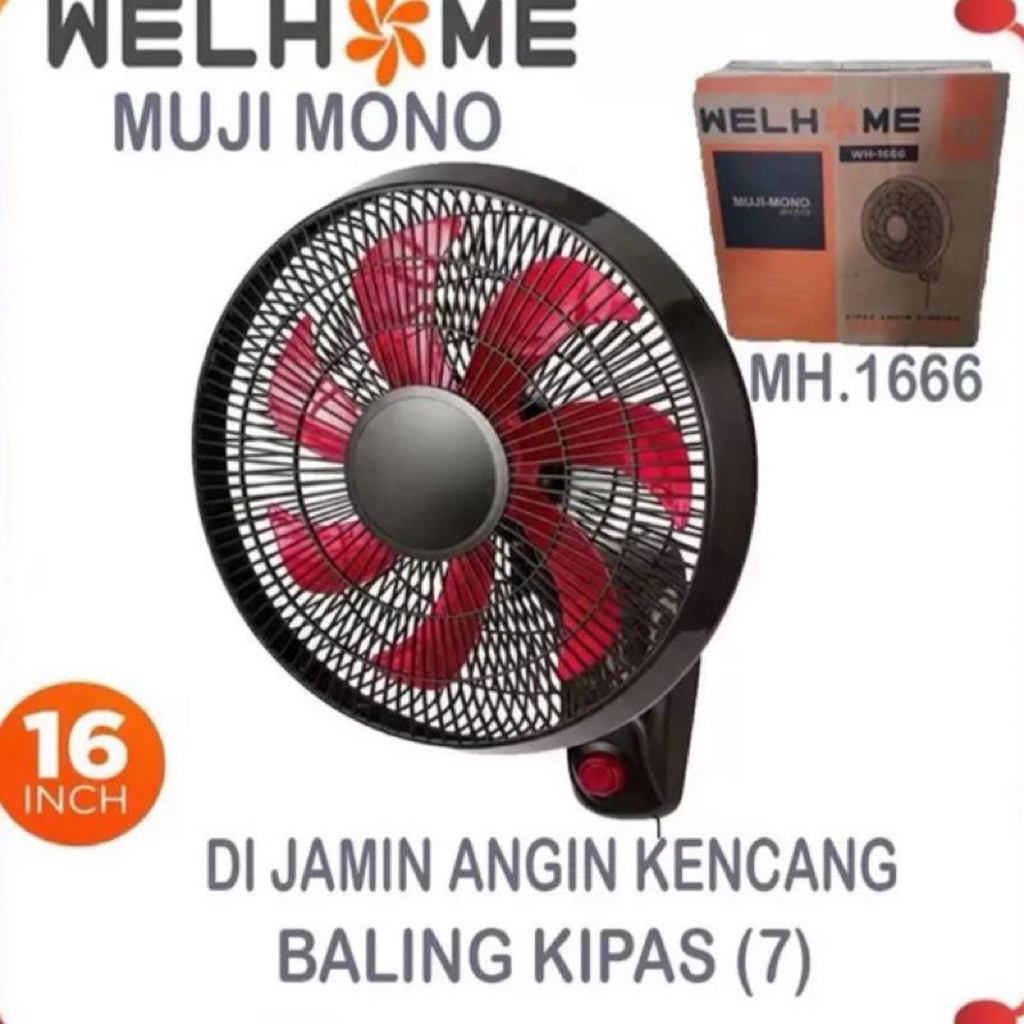 WELHOME KIPAS DINDING 16 INCH - KIPAS GANTUNG MURAH 16 INCH - KIPAS DINDING 16 INCH - KIPAS ANGIN DI