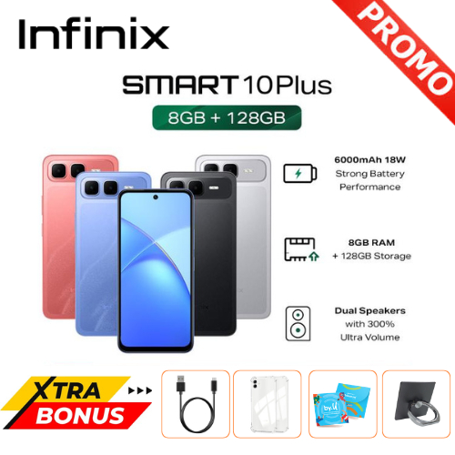 Infinix Smart 10 Plus 8/128GB - Up to 16GB Extended RAM 6.67 inch 120Hz HD+ - T7250 - 6000 mAh