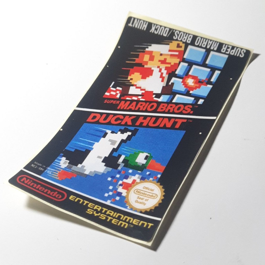 Kaset Nintendo NES Stiker Label Super Mario Bros Duck Hunt Utk Restorasi Replacement Game Jadul