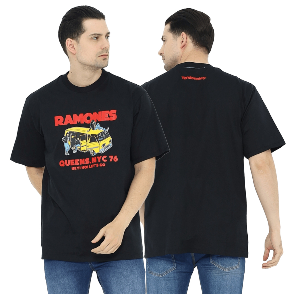Kaos Band Oversized RAMONES NYC 76 Black Hitam Pola Besar Original Distro