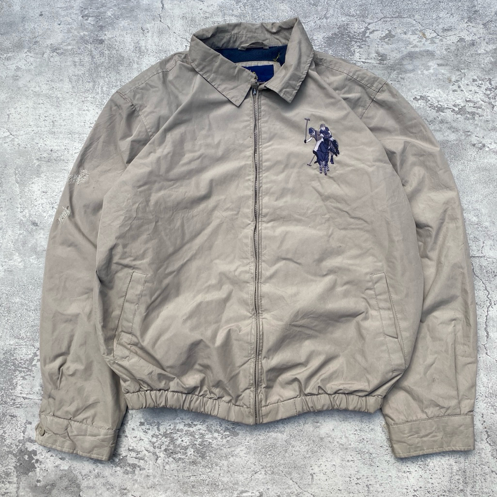 bomber harrington jacket polo assn vintage casual boxy jaket streetwear a