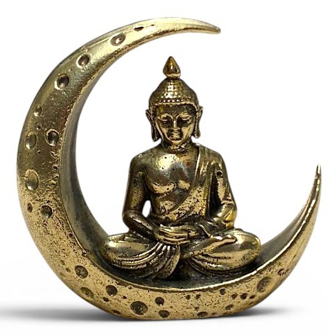 Lunar Buddha Mini Brass Statue - Patung Kuningan