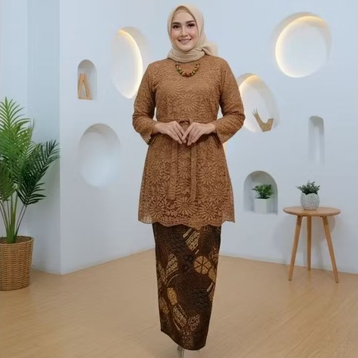 Naykamila Tunik brokat jumbo full furing kebaya brokat modern atasan kebaya brokat atasan brokat Coc