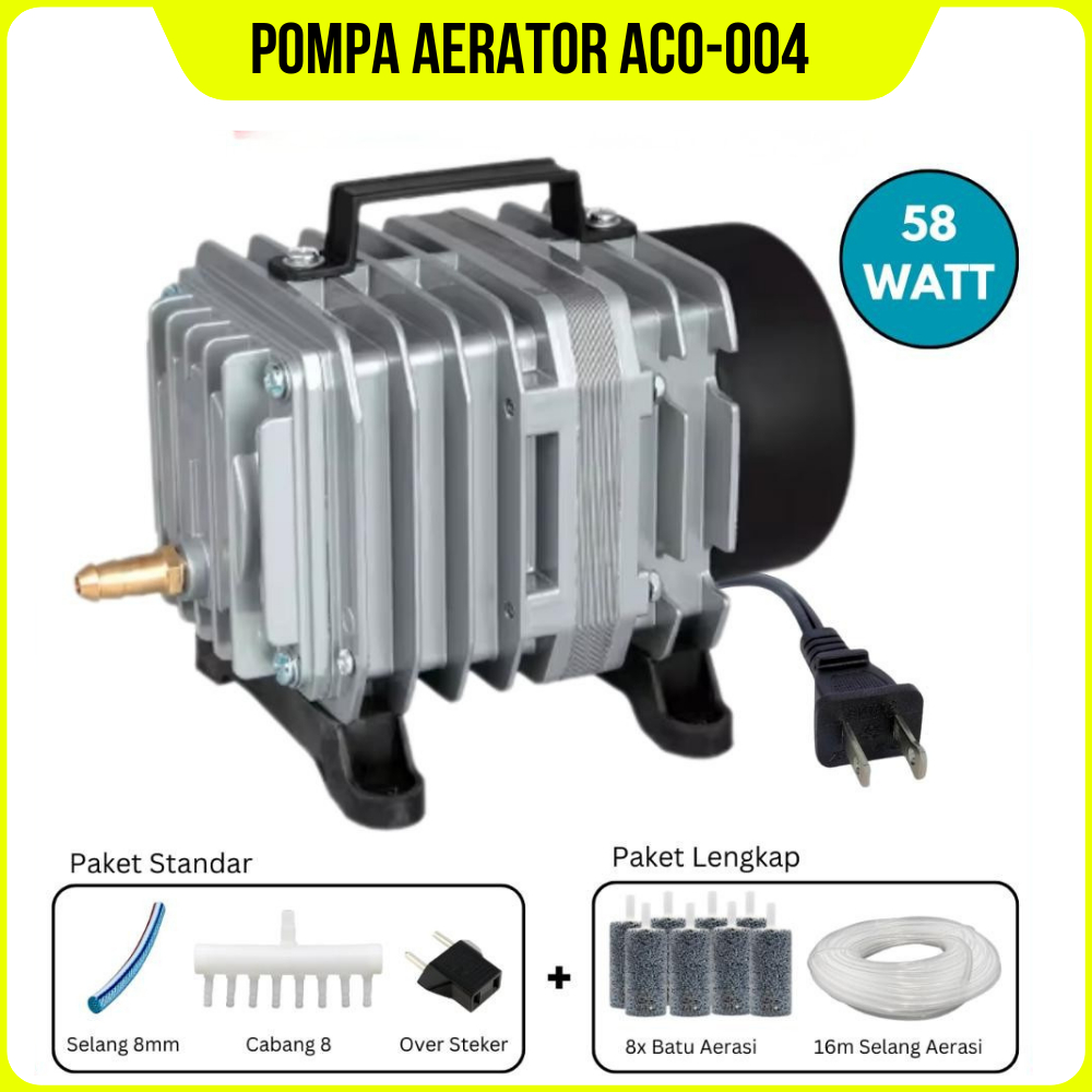 Aerator Kolam Ikan RISSEE ACO 004 Pompa Aerator Kolam Ikan Koi 58 Watt Air Pump Pompa Udara