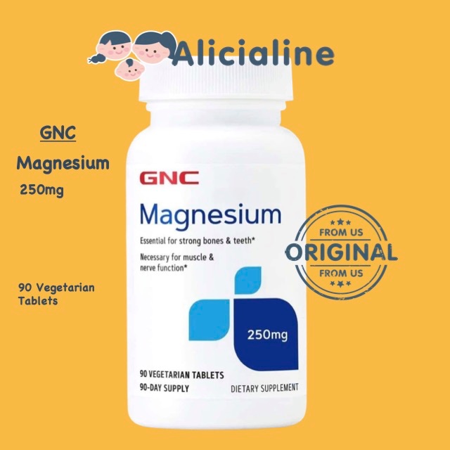 GNC Magnesium 250mg Strong Bones & Teeth Vegetarian Tablets